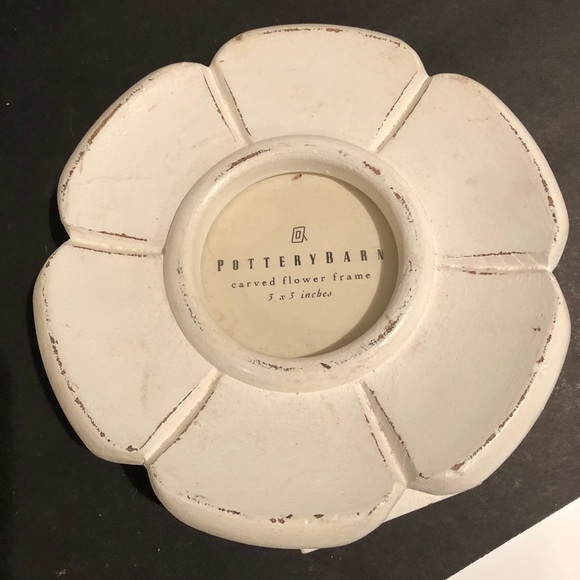 Pottery Barn 3x3 White Distressed Flower Frame - Picture 3 of 11